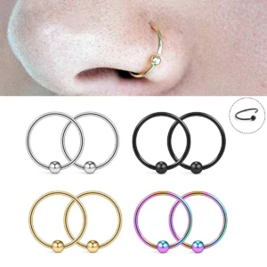 Kolczyki do nosa i piercingu spiralne 20G – zestaw 2–10 szt. Zielony