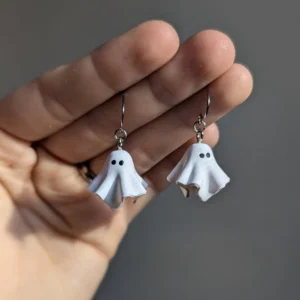 Kolczyki z duchem Halloween wiszące drop damskie biżuteria imprezowa Brązowy
