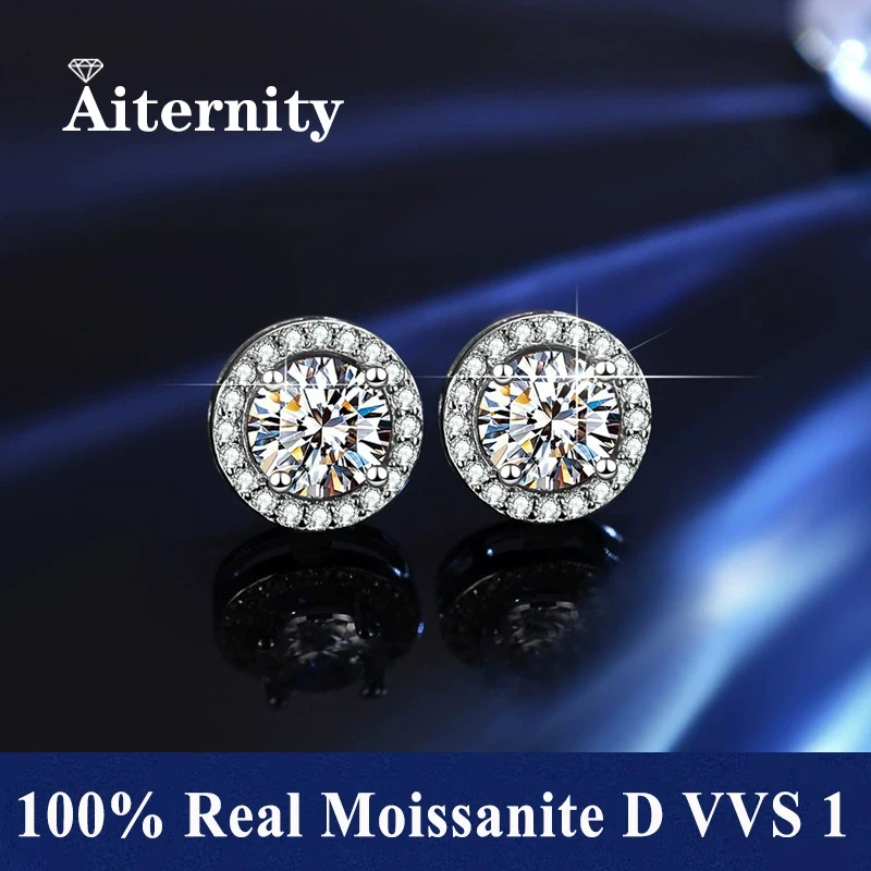 Kolczyki moissanite srebro 925 z certyfikatem Srebrny