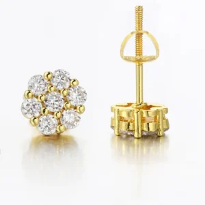 Kolczyki wkrętki z cyrkonią 7 mm, kwiatek, unisex Ohe175 2