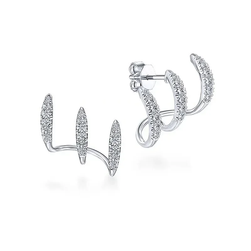 Kolczyki wkrętki z kryształem w złocie i srebrze Silver(in pairs)