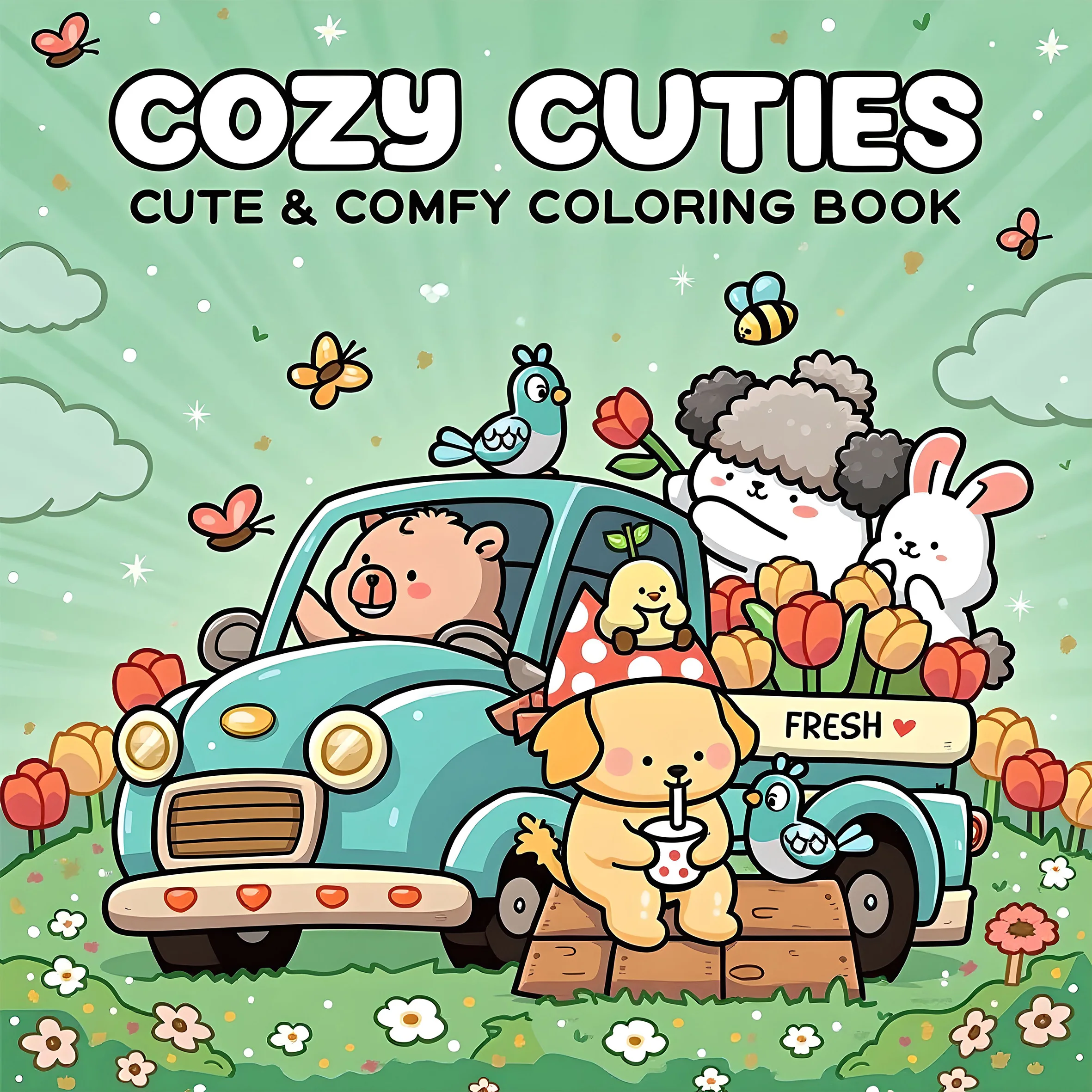 Kolorowanka Cozy Cuties dla dorosłych — odważne i łatwe wzory Wielo