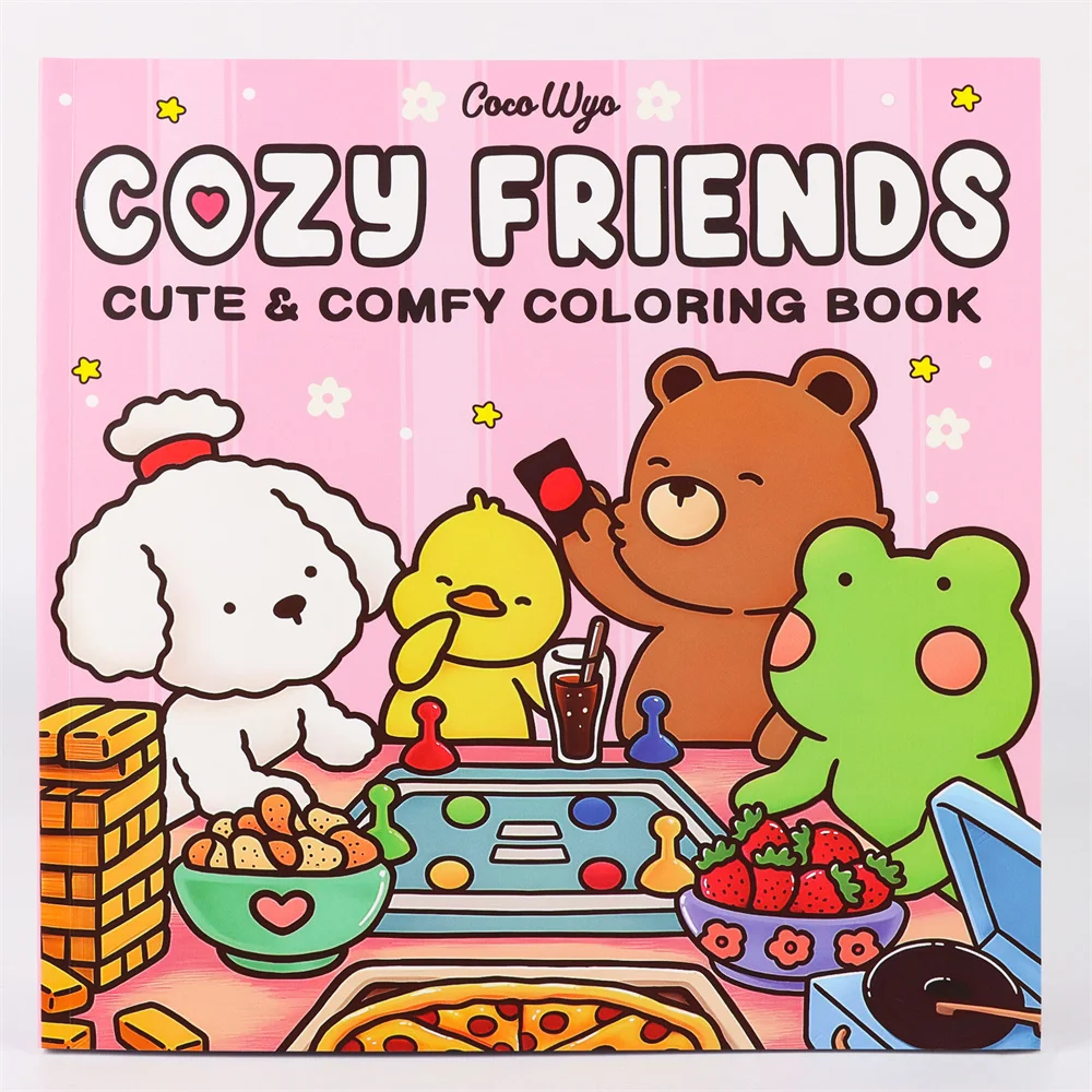 Kolorowanka Cozy Friends Halloween — urocze stworzenia dla nastolatków Biały