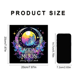 Kolorowanka dla dorosłych Boho Moon z odważnymi wzorami Wielo