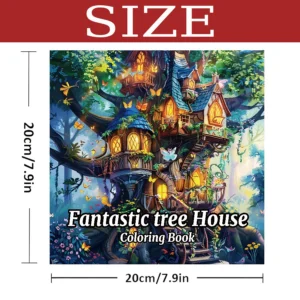Kolorowanka dla dorosłych – Fantastyczny domek na drzewie, 20 stron Biały