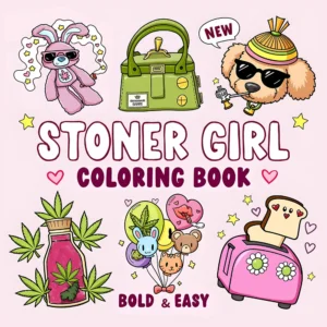 Kolorowanka dla dorosłych z odważnymi wzorami Stoner Girl 