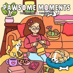 Kolorowanka dla dorosłych z uroczymi scenkami relaksacyjnymi - Pets Moments Wielo