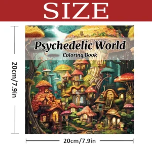 Kolorowanka dla dorosłych - bajkowy domek na drzewie i grzyby Biały