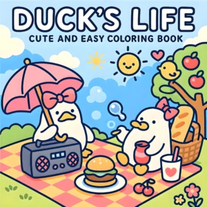 Kolorowanka Duck's Life dla dorosłych z prostymi wzorami kaczek Wielo