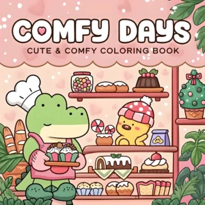 Kolorowanka horror dla dorosłych Comfy Days — mroczne łatwe wzory Wielo