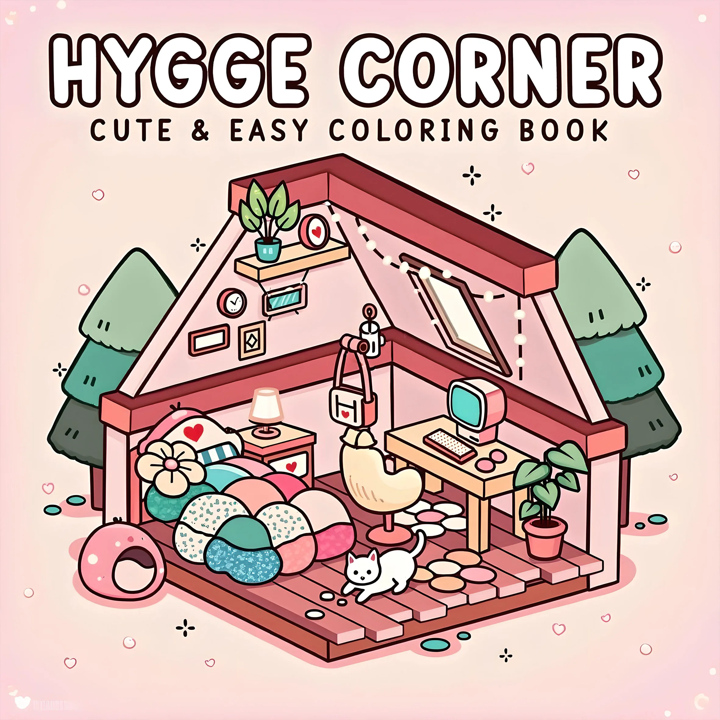 Kolorowanka dla dorosłych Hygge Corner – przytulne wnętrza Wielo