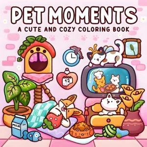 Kolorowanka Pet Moments – relaksująca książka z kotami redukująca stres 