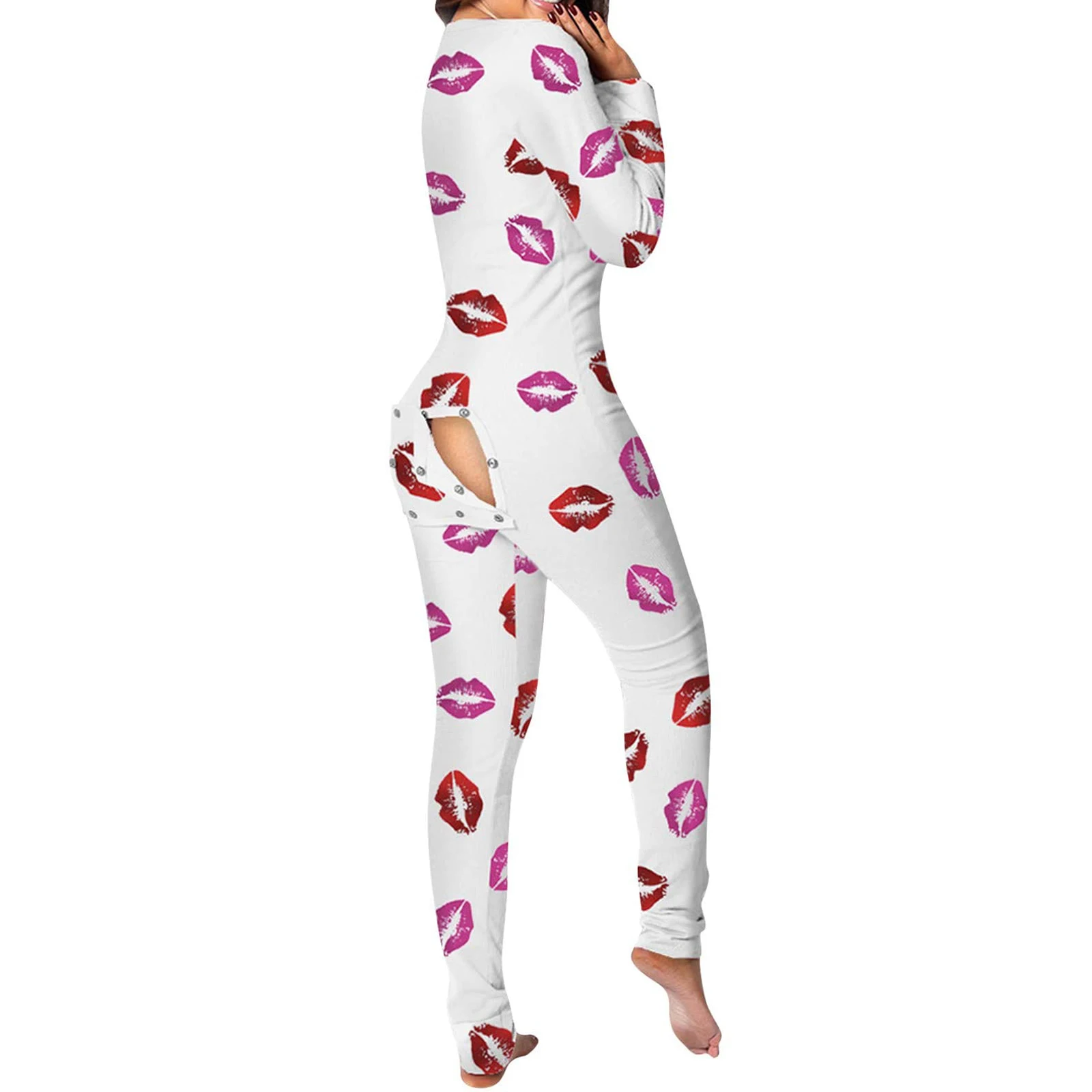 Kombinezon damski z nadrukiem krowy długi rękaw guziki Zielony