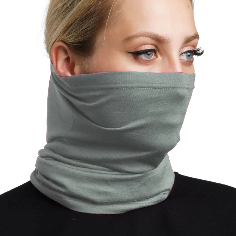 Komin z wełny merino 100% — lekki szalik narciarski unisex 150GSM Błękitny