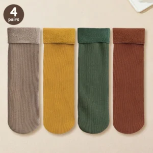 Komplet 4 par ciepłych zimowych skarpetek unisex Wielo