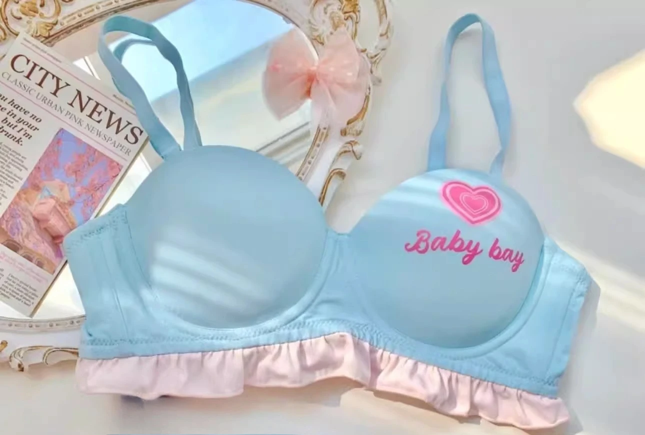 Komplet bielizny push-up z majtkami modelującymi Błękitny