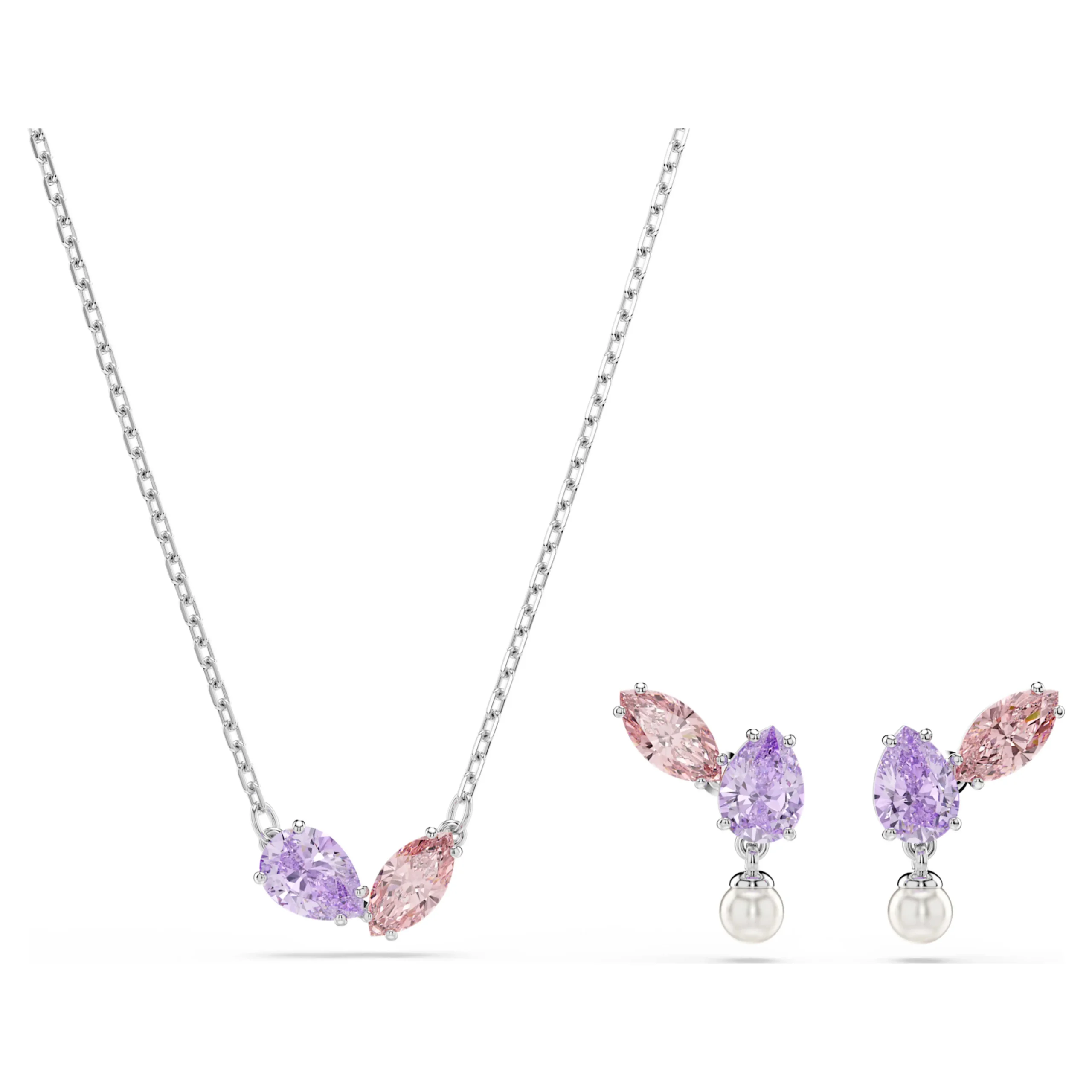 Komplet biżuterii z motywem ważki i cyrkoniami Necklace earring