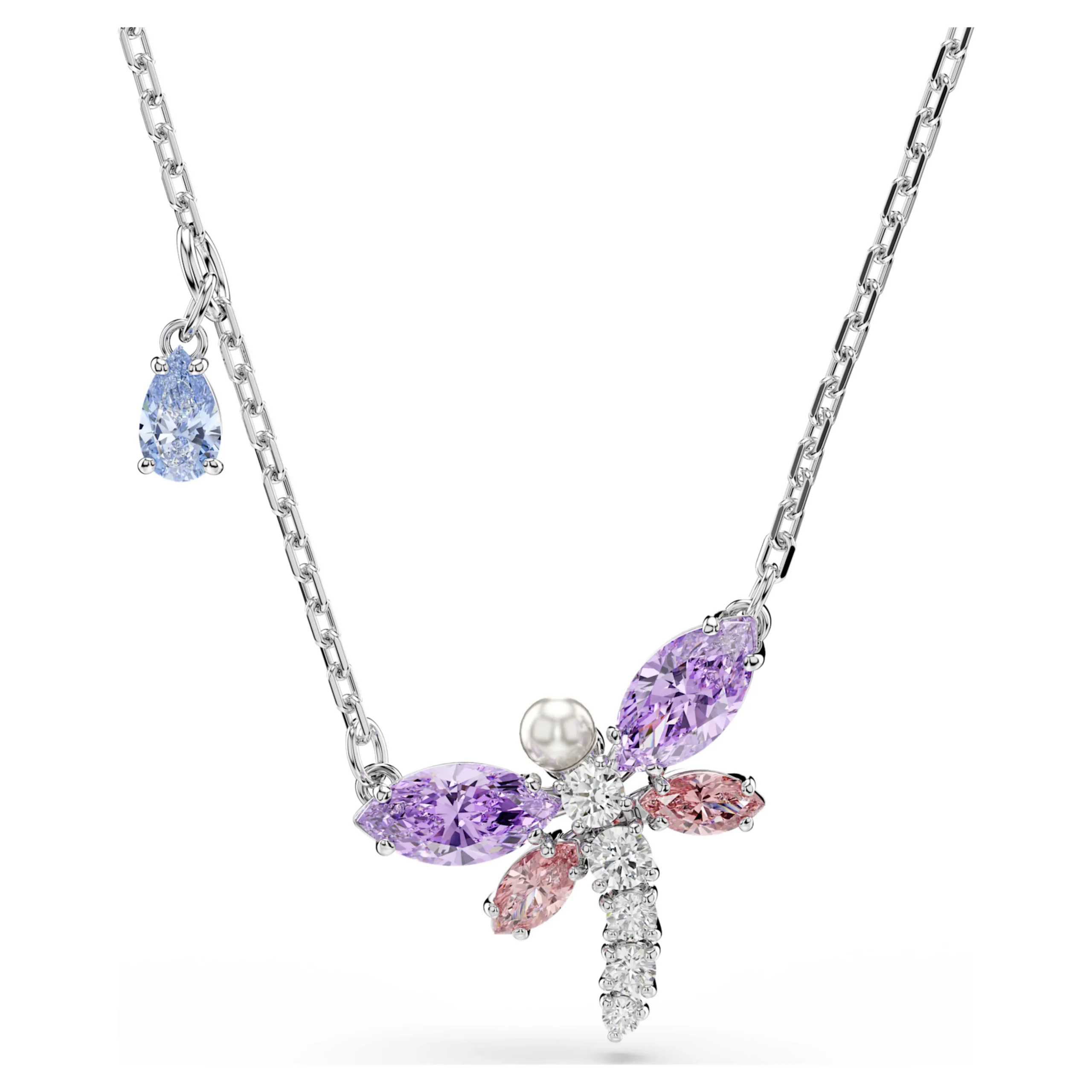 Komplet biżuterii z motywem ważki i cyrkoniami Necklace
