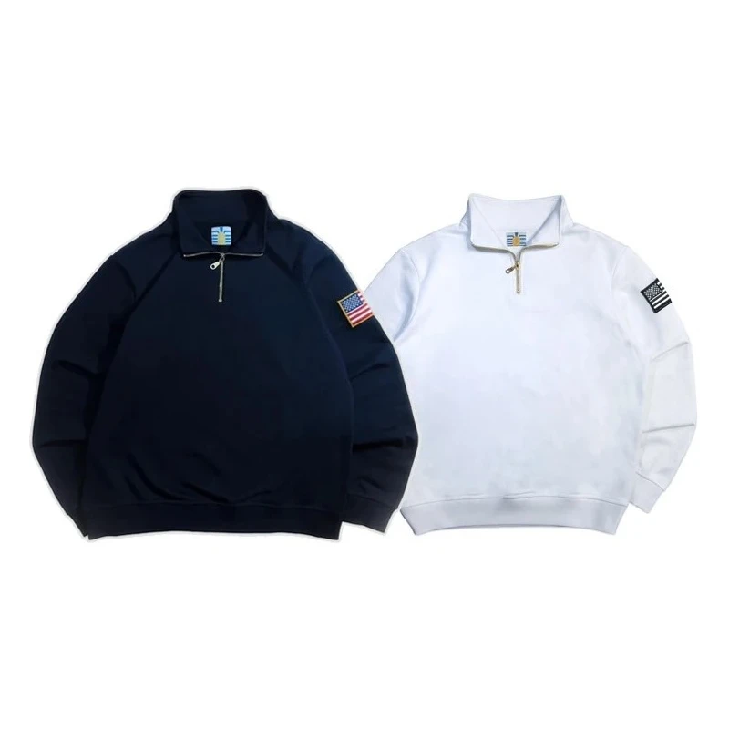Komplet dresowy unisex w stylu Y2K - bluza z półzamkiem i spodnie Blank set
