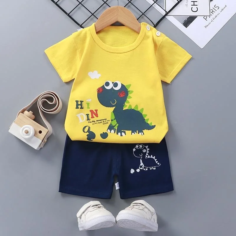 Komplet dziecięcy bawełniany t-shirt i spodenki, letni zestaw dla malucha Style 1 thick