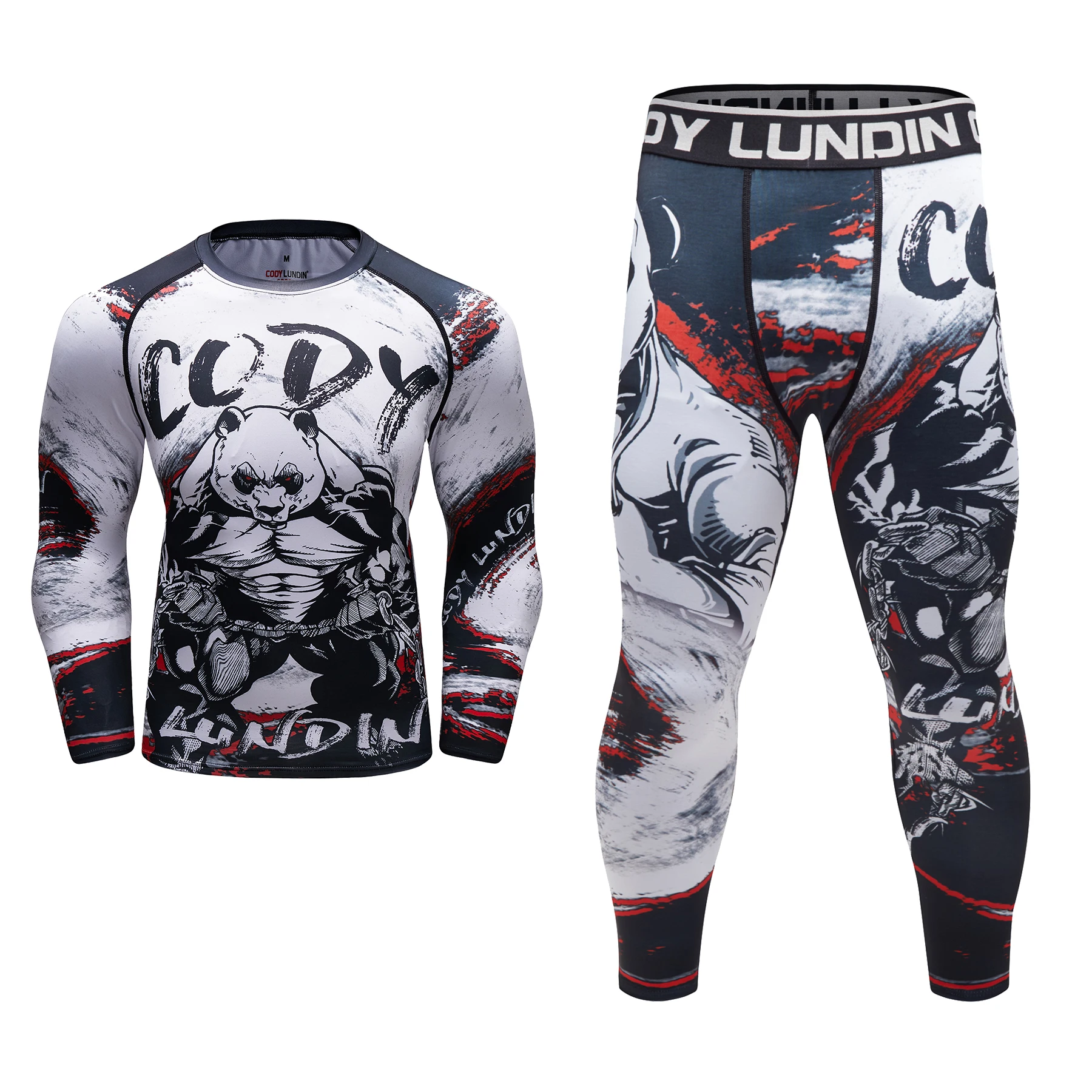 Komplet do BJJ i grapplingu Cody Lundin - rashguard z długim rękawem i legginsy kompresyjne Sc001