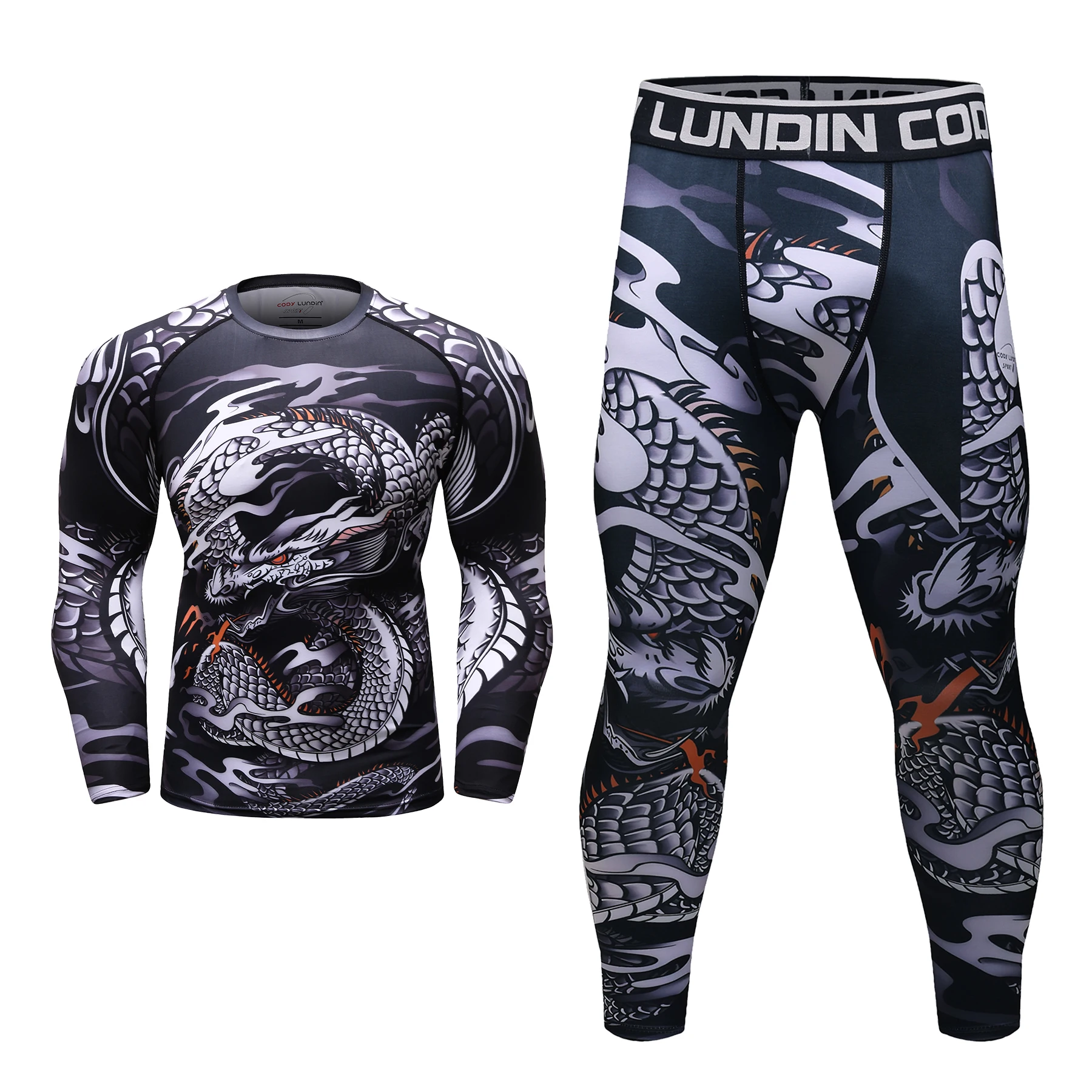 Komplet do BJJ i grapplingu Cody Lundin - rashguard z długim rękawem i legginsy kompresyjne Sc002