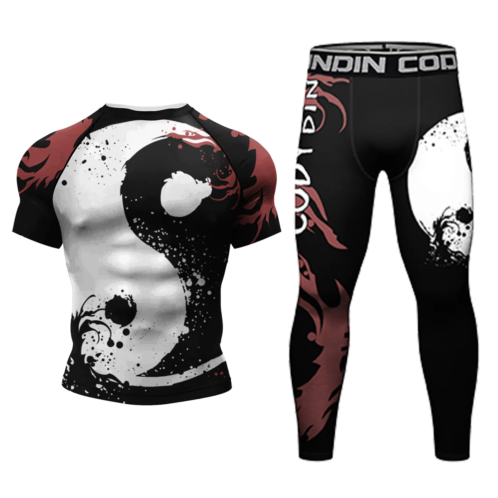 Komplet do BJJ i grapplingu Cody Lundin - rashguard z długim rękawem i legginsy kompresyjne Sc010