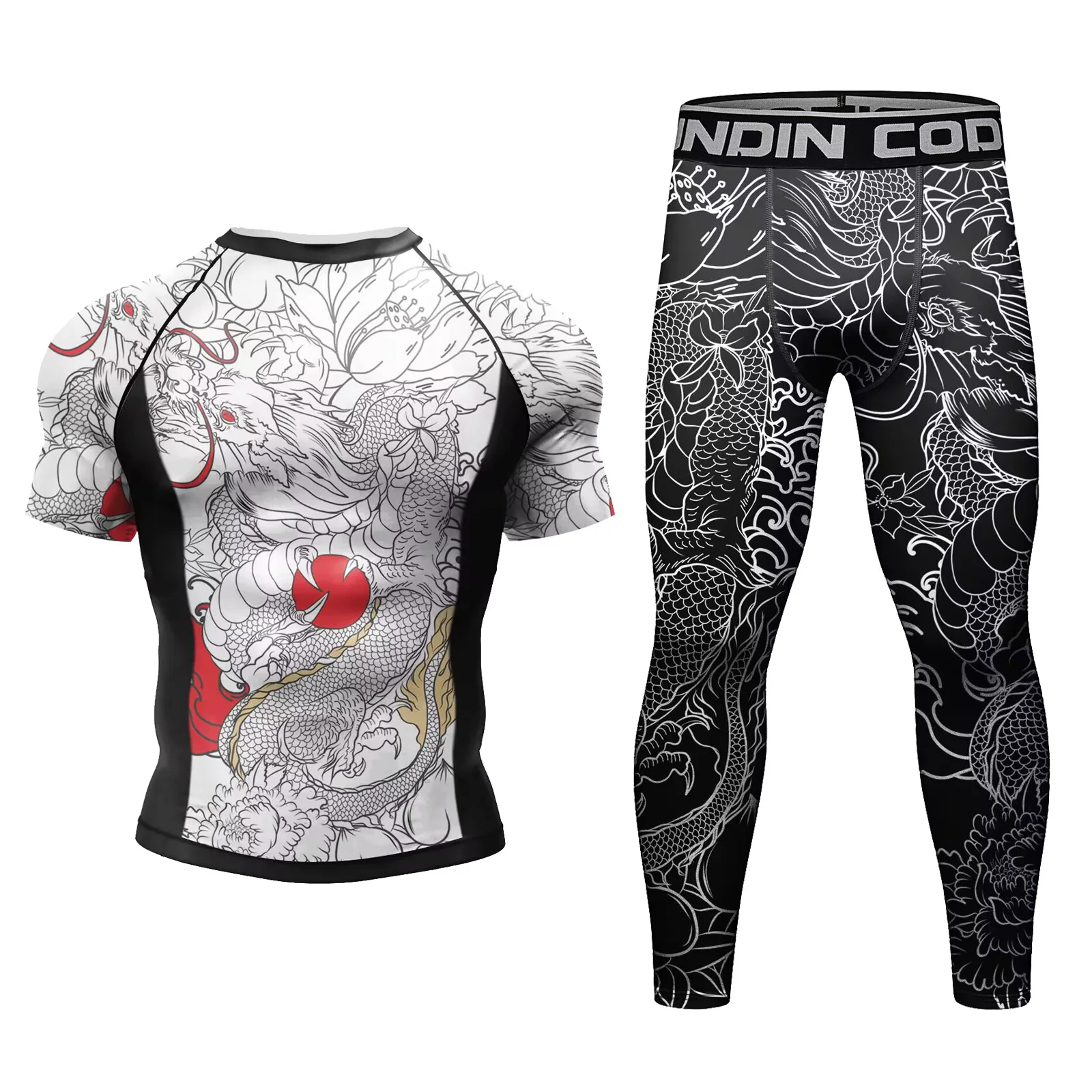 Komplet do BJJ i grapplingu Cody Lundin – rashguard z długim rękawem i legginsy kompresyjne Sc012
