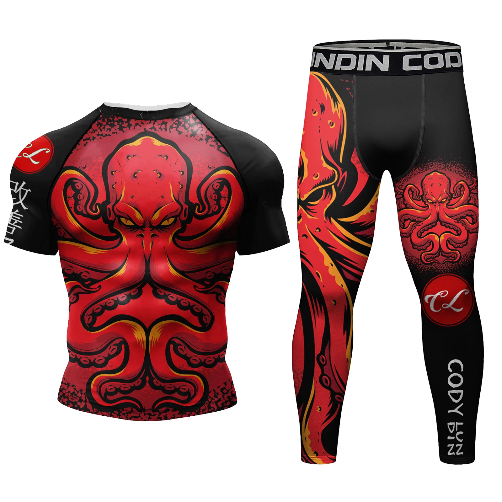 Komplet do BJJ i grapplingu Cody Lundin – rashguard z długim rękawem i legginsy kompresyjne Sc013