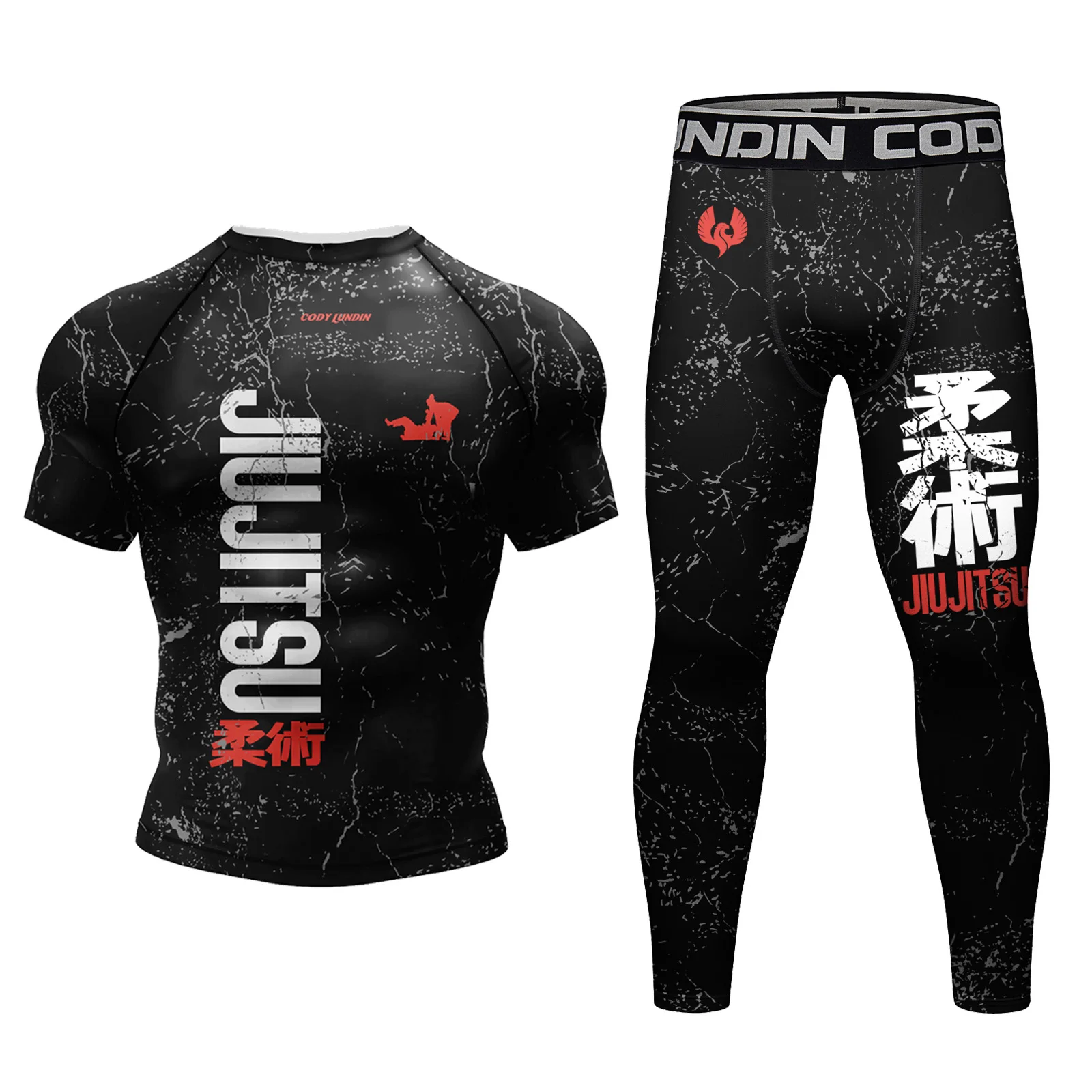 Komplet do BJJ i grapplingu Cody Lundin – rashguard z długim rękawem i legginsy kompresyjne Sc014