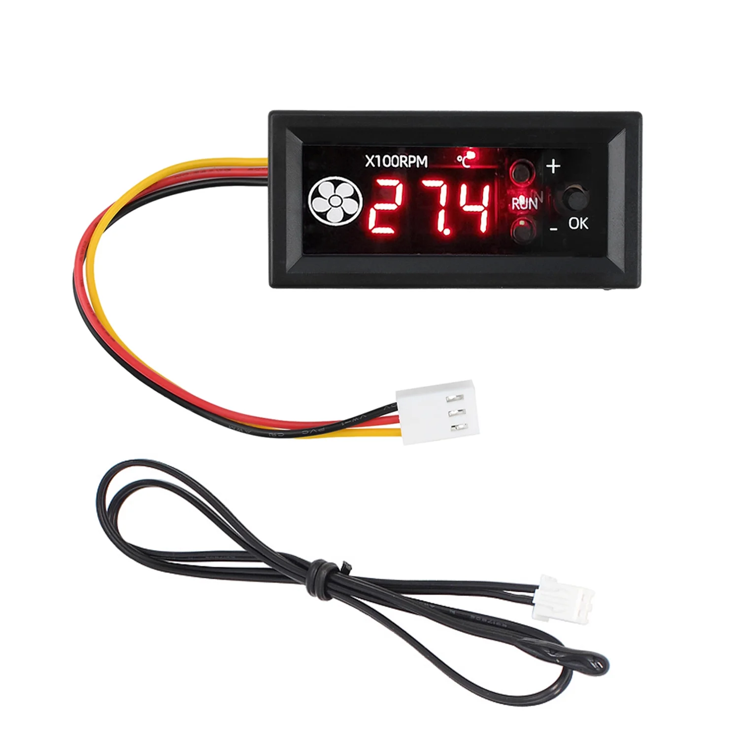 Kontroler wentylatorow PWM 12V z wyswietlaczem i czujnikiem Water drop 3p