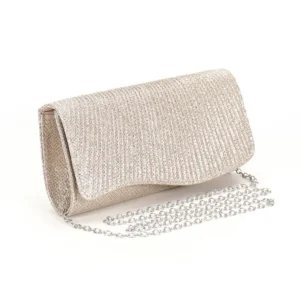 Elegancka kopertówka damska z cyrkoniami na łańcuszku 20x10x4cm