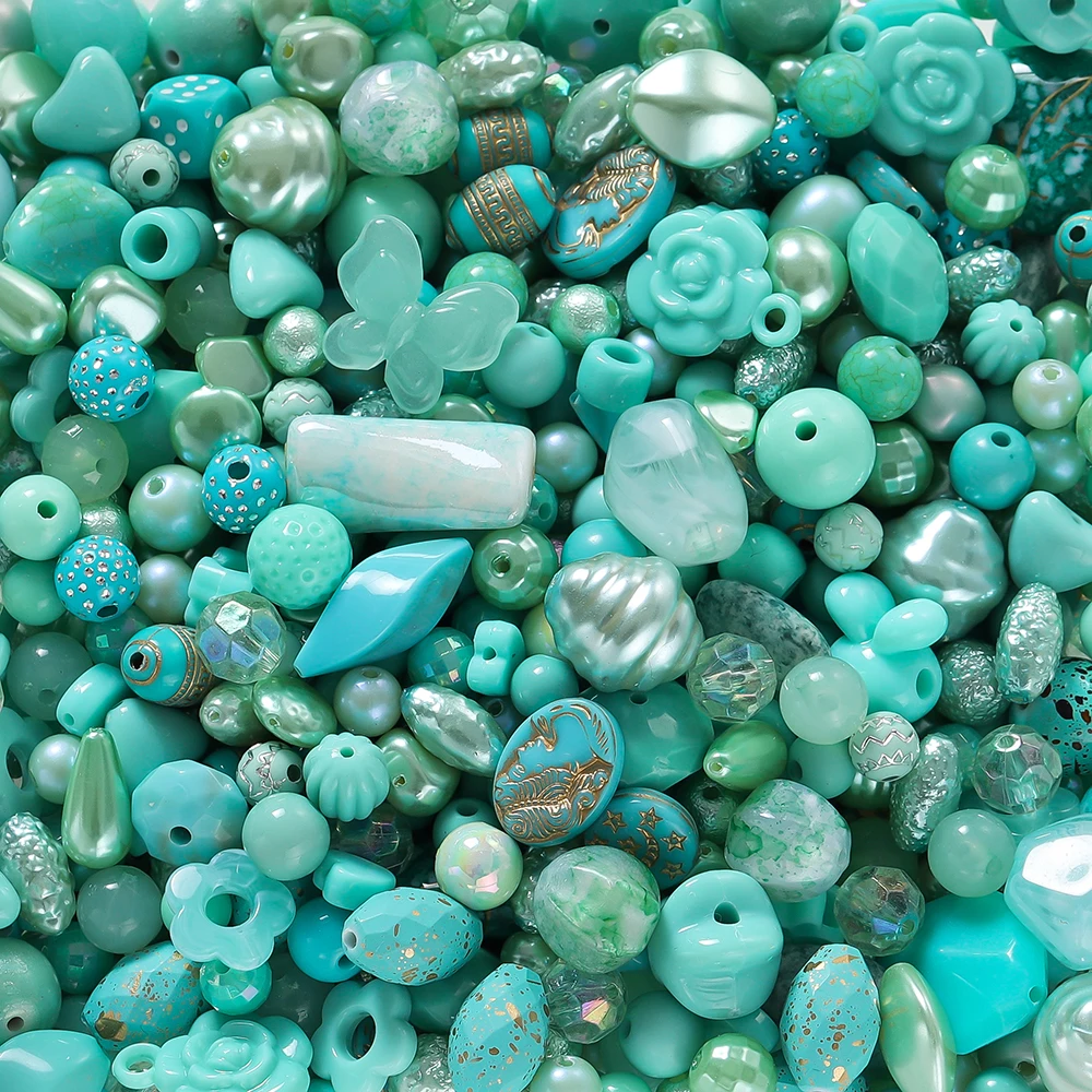 Koraliki akrylowe perłowe ABS – mieszane 2-45 mm do biżuterii Jasny