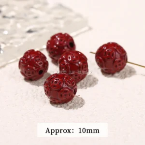 Koraliki cynober rzeźbione Pixiu do biżuterii DIY, 5 szt. Srebrny
