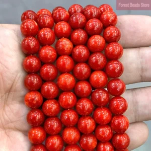 Koraliki czerwony jaspis chalcedon do biżuterii DIY
