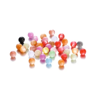 Koraliki imitacja kocie oko 8-12 mm, żywiczne przekładki DIY Mixed