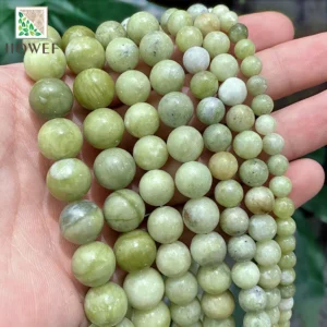 Koraliki jaspis cytrynowo-zielony do biżuterii DIY