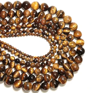 Koraliki z kamienia tygrysie oko naturalne 4–10 mm do biżuterii 