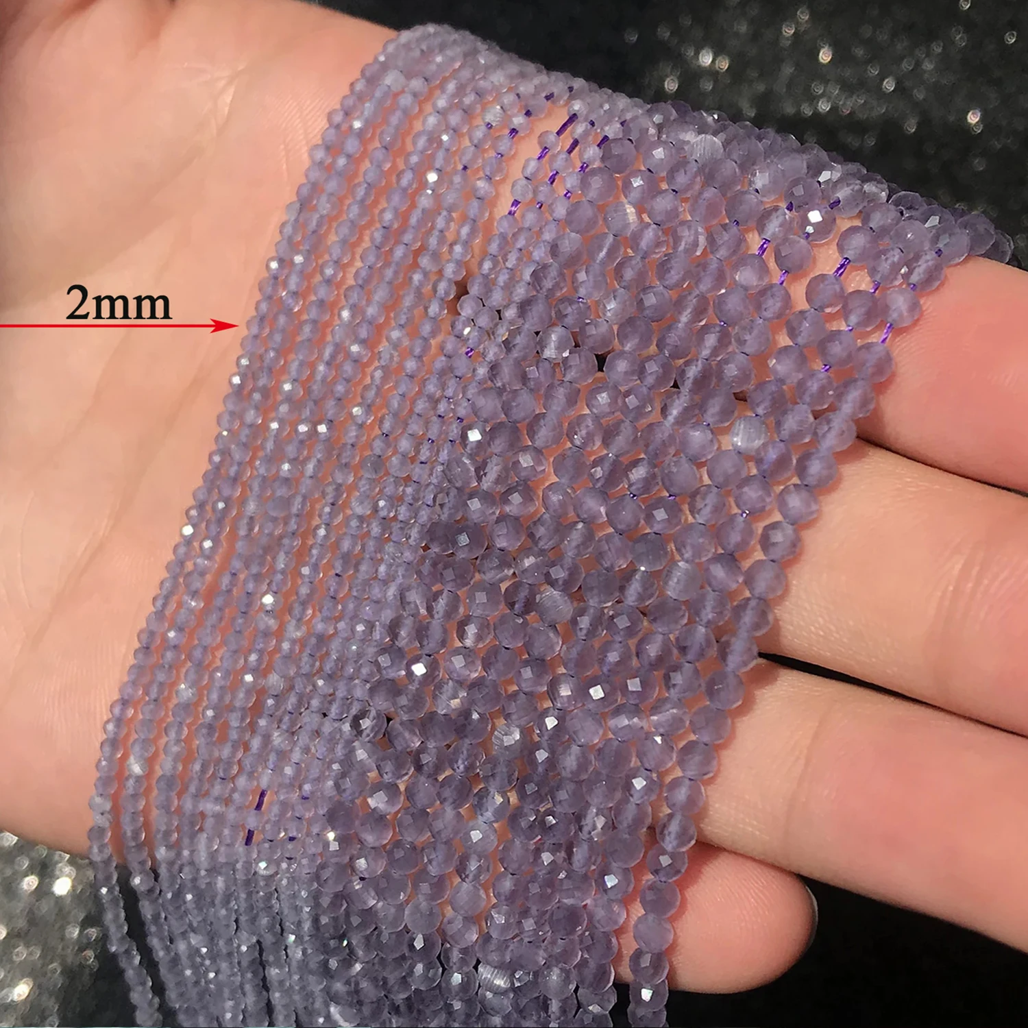 Koraliki kamienne Cat Eye 2 mm do bransoletek i naszyjników DIY Głównik
