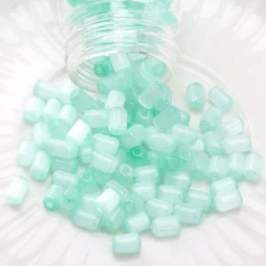 Koraliki dystansowe kocie oko jujube 4x6 mm, 60 sztuk Niebieski