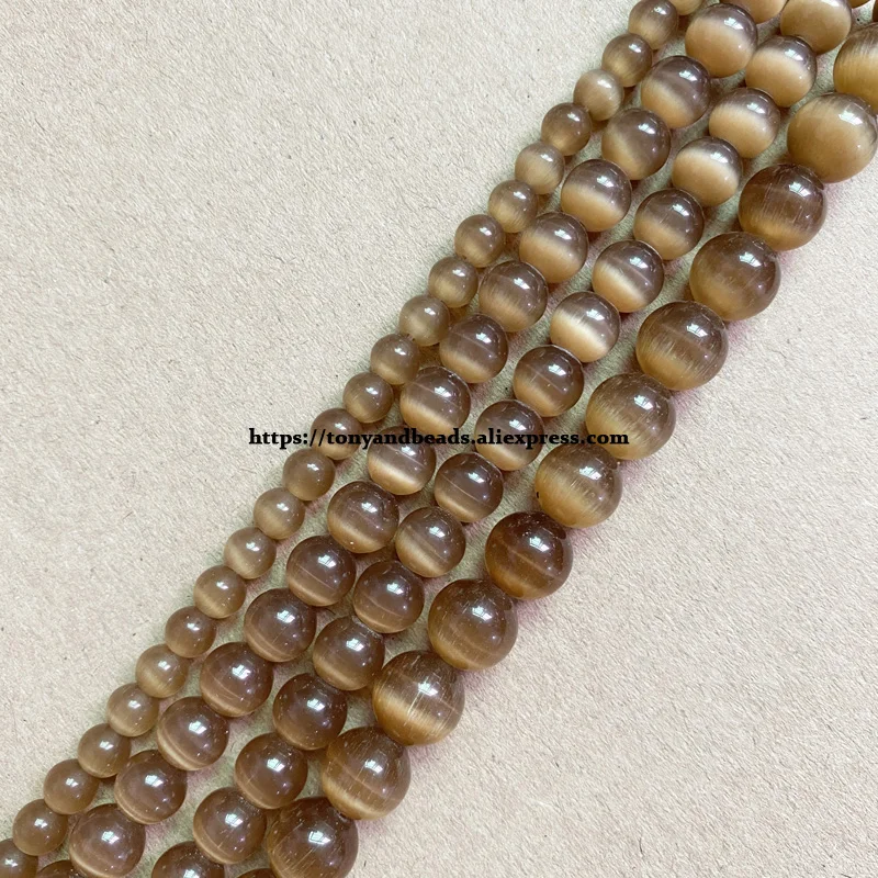 Koraliki kocie oko okrągłe luzem 2-13 mm 18 wzorów do biżuterii DIY Złoto