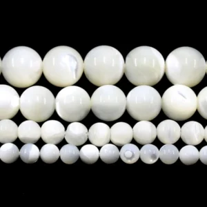 Koraliki z masy perłowej Trochus Shell 4–12 mm do biżuterii DIY Biały