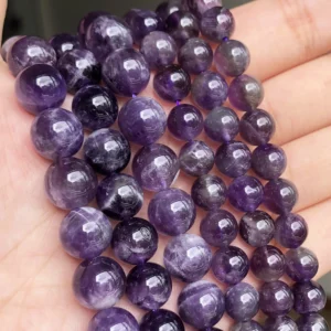 Koraliki z naturalnego ametystu do tworzenia biżuterii DIY 