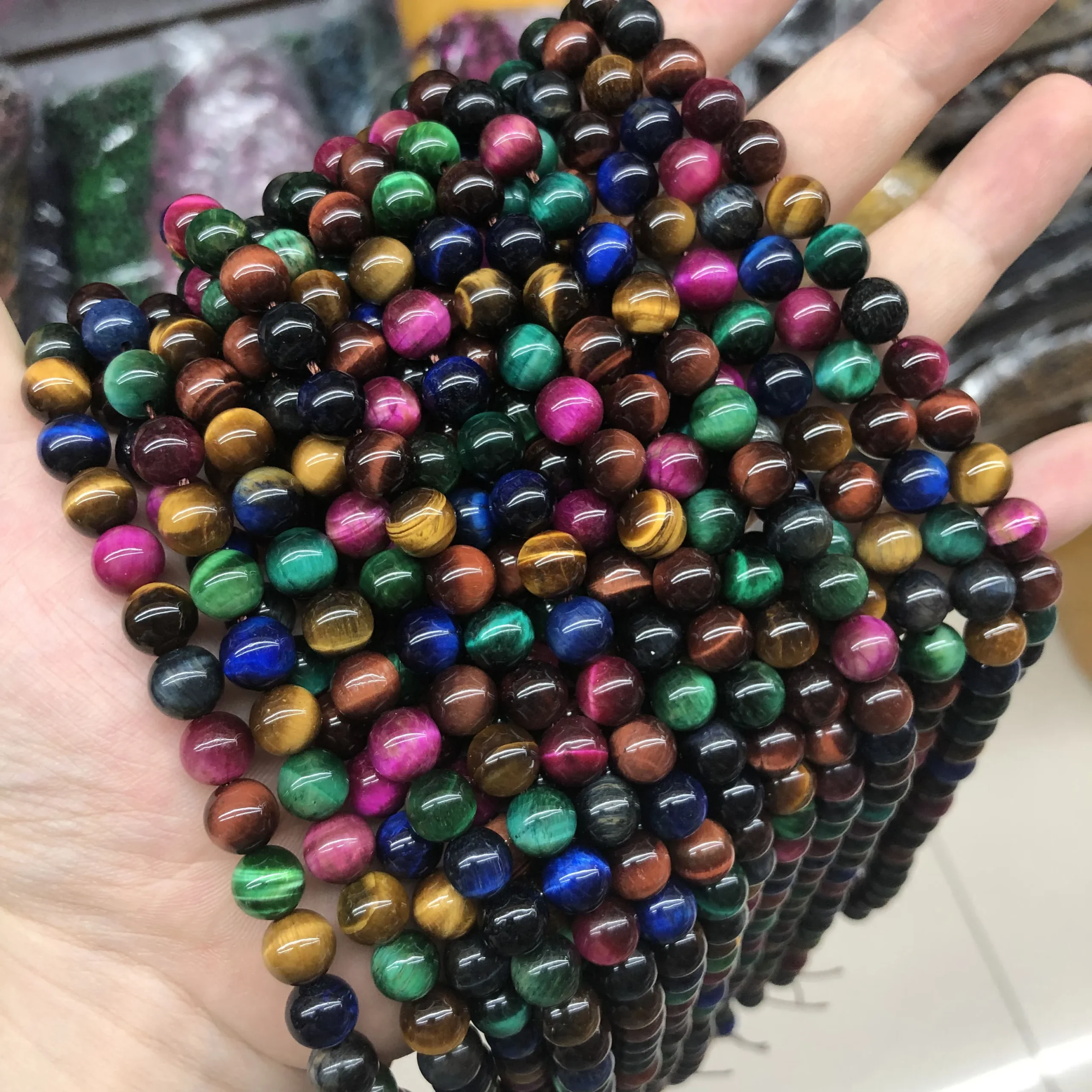 Koraliki z naturalnego kamienia do wyrobu biżuterii – okrągłe 4–14 mm Niebieski
