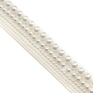 Perłowe koraliki z muszli AAA – naturalne, 2–10 mm, do biżuterii DIY Biały