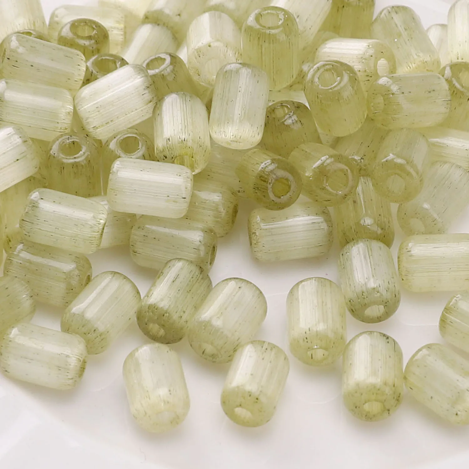 Koraliki szklane kocie oko 4x6 mm do biżuterii DIY 10 g Złoto