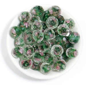 Kolorowe koraliki szklane Lampwork Murano do bransoletek – 10 sztuk Błękitny