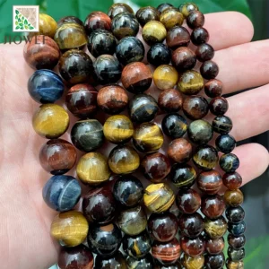 Koraliki tygrysie oko trójkolorowe do biżuterii DIY