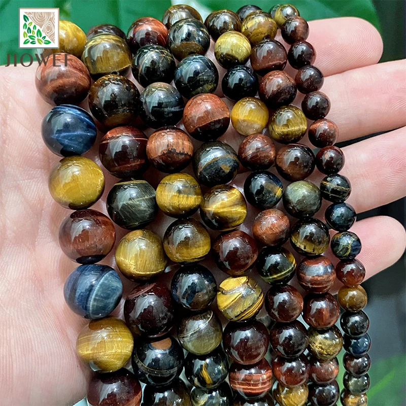 Koraliki tygrysie oko trójkolorowe do biżuterii DIY