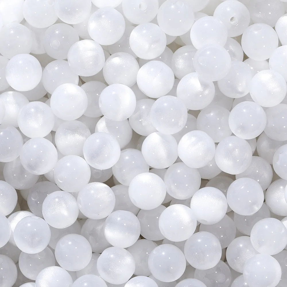 Koraliki żywiczne kocie oko 30 sztuk do biżuterii – 8, 10, 12 mm Ciemny czerwony